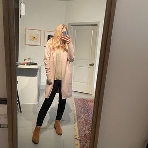 J. Crew Pink Collarless Sweater Blazer